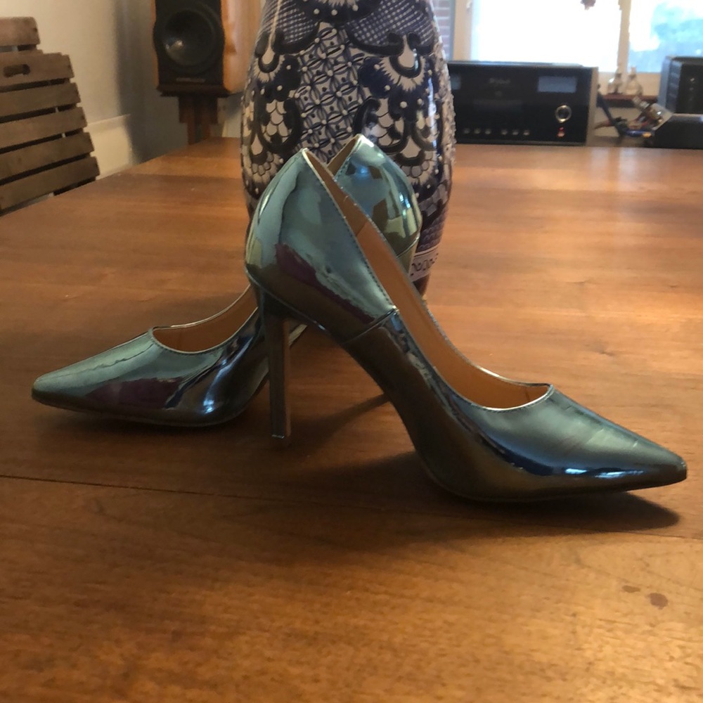Penny Loves Kenny blue metallic heels